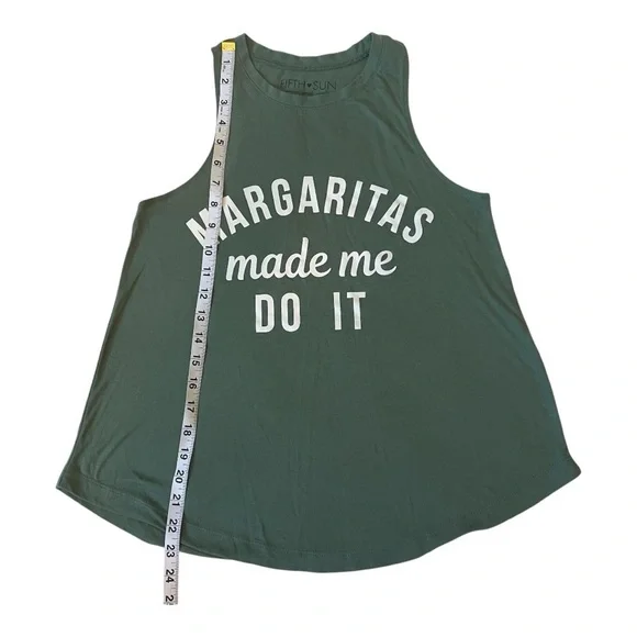 MARGARITAS MADE ME DO IT Tank Top Green Small - Picture 2 of 5